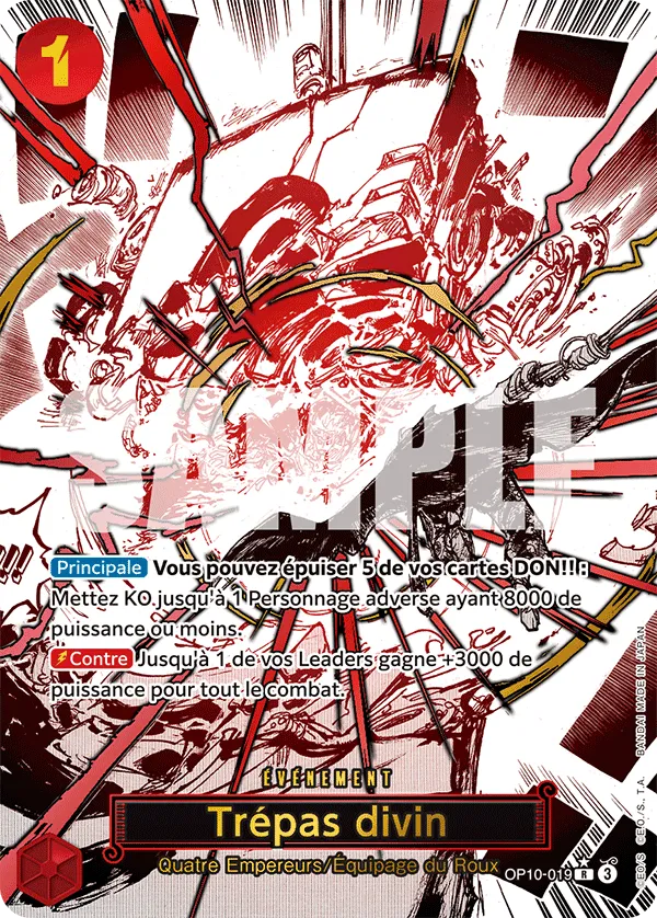 Carte One Piece Trépas Divin V2 - FR OP10-019 R-P Sang Royal Neuf FR LorenZone