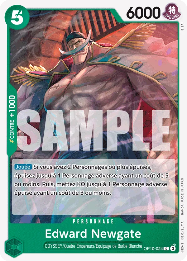 Carte One Piece Edward Newgate - FR OP10-024 C Sang Royal Neuf FR LorenZone