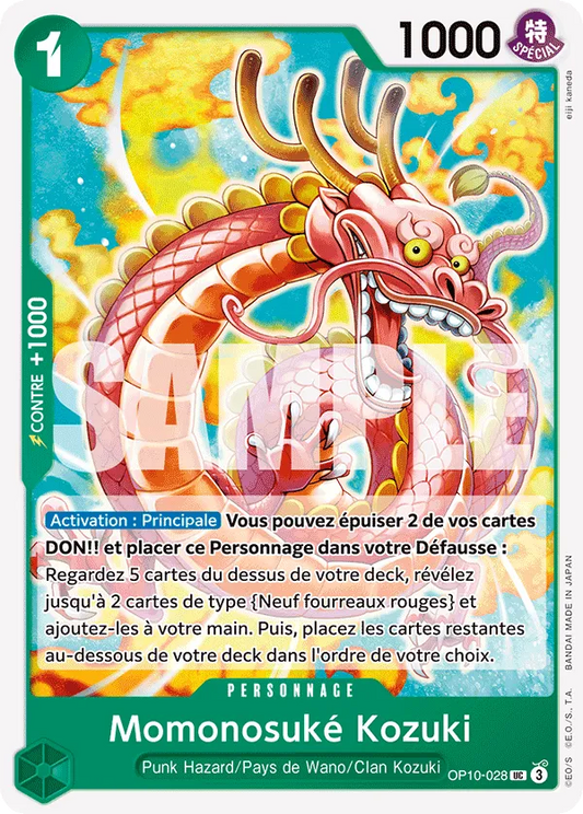 Carte One Piece Momonosuké Kozuki - FR OP10-028 UC Sang Royal Neuf FR LorenZone