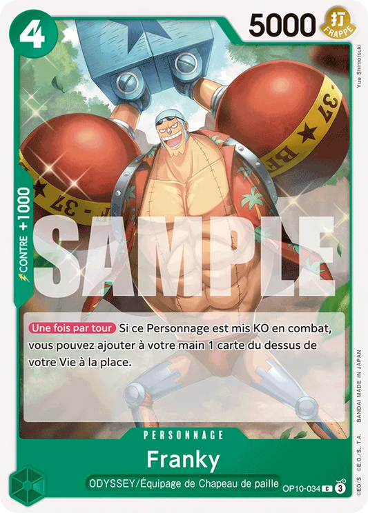 Carte One Piece Franky - FR OP10-034 C Sang Royal Neuf FR LorenZone