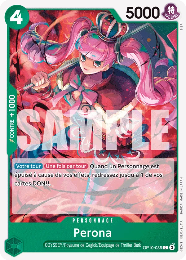 Carte One Piece Perona - FR OP10-036 C Sang Royal Neuf FR LorenZone