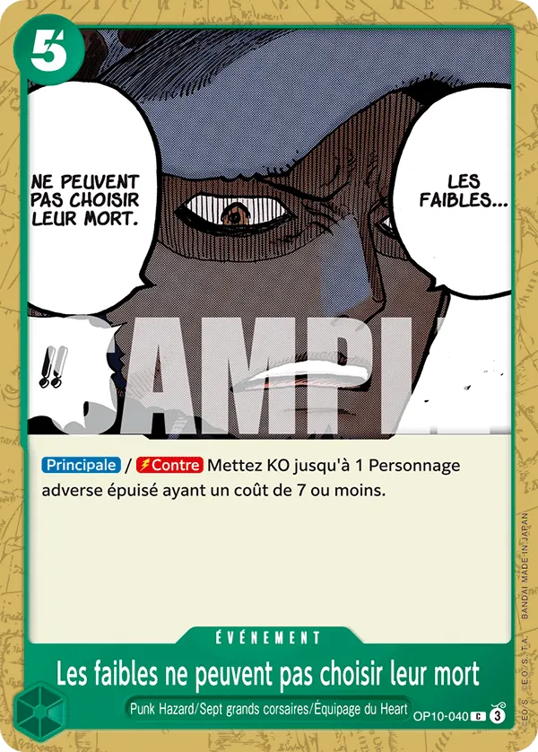Carte One Piece Les faibles ne peuvent pas choisir leur mort - FR OP10-040 C Sang Royal Neuf FR LorenZone