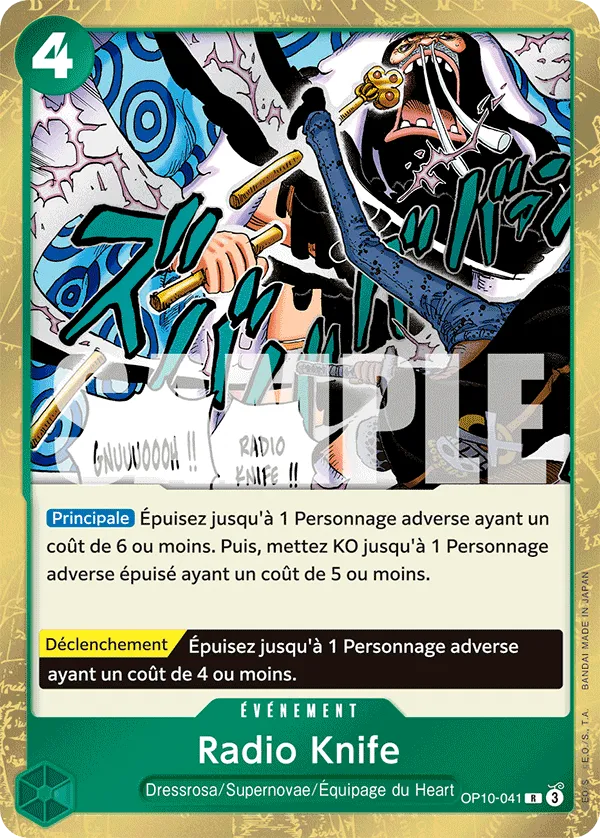 Carte One Piece Radio Knife - FR OP10-041 R Sang Royal Neuf FR LorenZone