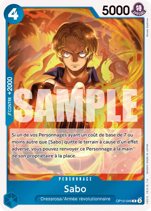 Carte One Piece Sabo - FR OP10-049 R Sang Royal Neuf FR LorenZone
