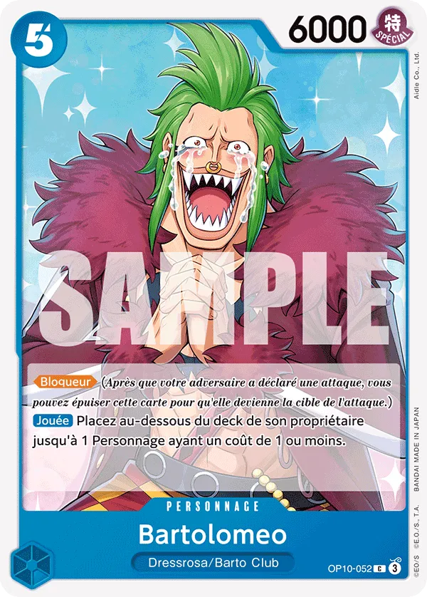 Carte One Piece Bartolomeo - FR OP10-052 C Sang Royal Neuf FR LorenZone