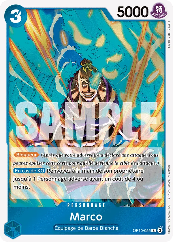 Carte One Piece Marco - FR OP10-055 R Sang Royal Neuf FR LorenZone