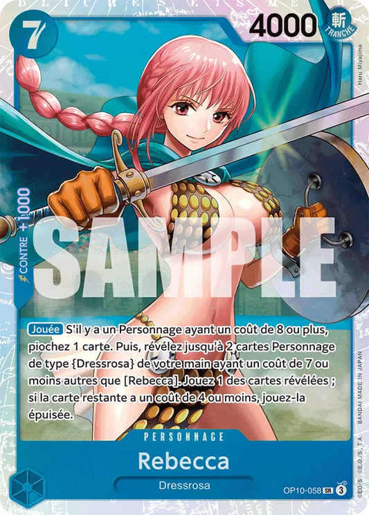 Carte One Piece Rebecca V1 - FR OP10-058 SR Sang Royal Neuf FR LorenZone
