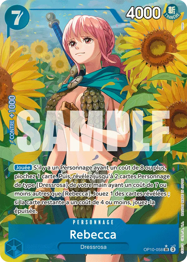 Carte One Piece Rebecca V2 - FR OP10-058 SR-P Sang Royal Neuf FR LorenZone