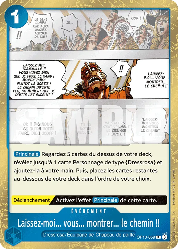 Carte One Piece Laissez-moi... vous... montrer... le chemin !! - FR OP10-059 R Sang Royal Neuf FR LorenZone