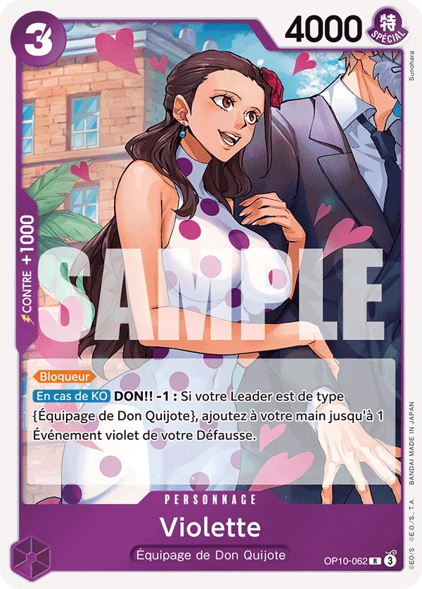 Carte One Piece Violette - FR OP10-062 R Sang Royal Neuf FR LorenZone