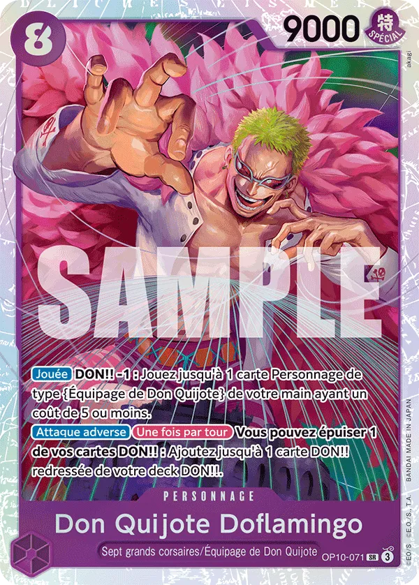 Carte One Piece Don Quijote Doflamingo V1 - FR OP10-071 SR Sang Royal Neuf FR LorenZone