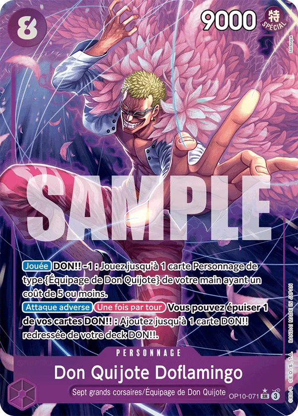 Carte One Piece Don Quijote Doflamingo V2 - FR OP10-071 SR-P Sang Royal Neuf FR LorenZone