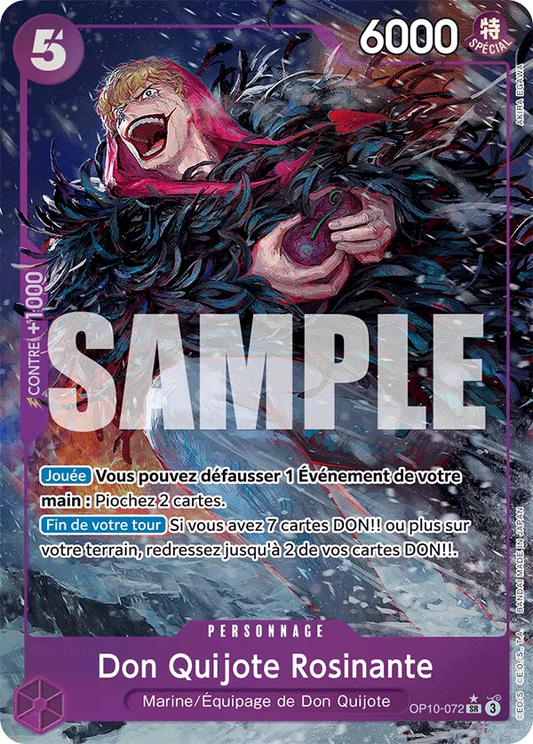 Carte One Piece Don Quijote Rosinante V2 - FR OP10-072 SR-P Sang Royal Neuf FR LorenZone
