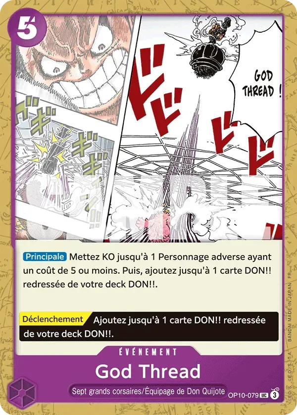 Carte One Piece God Thread V1 - PRB02 - FR OP10-079 Peu Commune The Best Vol.2 Neuf FR LorenZone