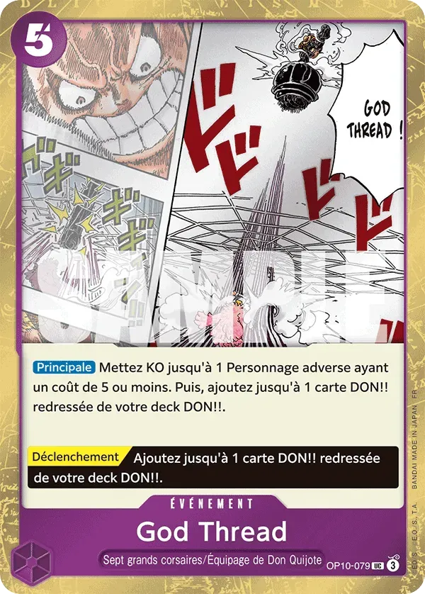 Carte One Piece God Thread V2 - PRB02 - FR OP10-079 Peu Commune Foil The Best Vol.2 Neuf FR LorenZone