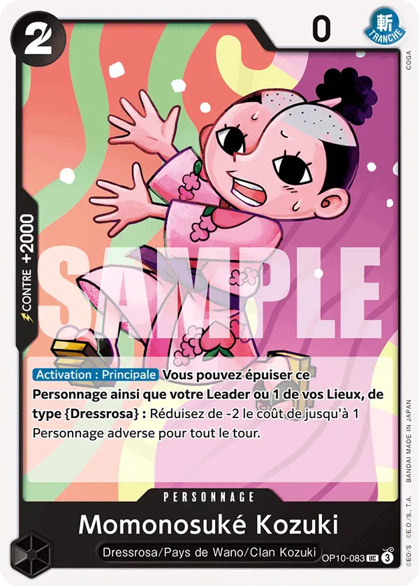 Carte One Piece Momonosuké Kozuki - FR OP10-083 UC Sang Royal Neuf FR LorenZone