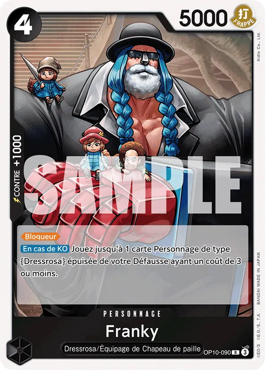 Carte One Piece Franky V1 - FR OP10-090 R Sang Royal Neuf FR LorenZone