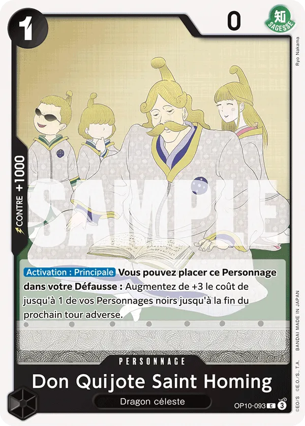 Carte One Piece Don Quijote Saint Homing - FR OP10-093 C Sang Royal Neuf FR LorenZone