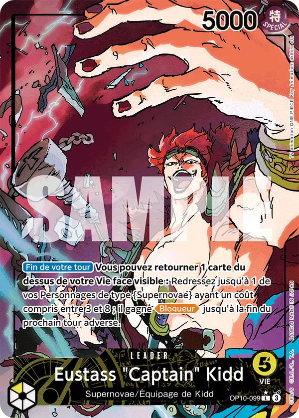 Carte One Piece Eustass Captain Kidd V2 - FR OP10-099 L-P Sang Royal Neuf FR LorenZone