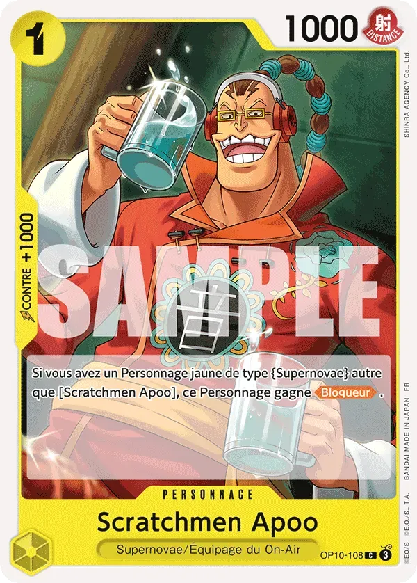 Carte One Piece Scratchmen Apoo V1 - PRB02 - FR OP10-108 Commune The Best Vol.2 Neuf FR LorenZone