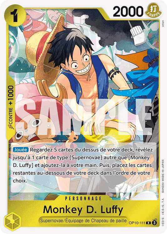 Carte One Piece Monkey D. Luffy V1 - FR OP10-111 R Sang Royal Neuf FR LorenZone
