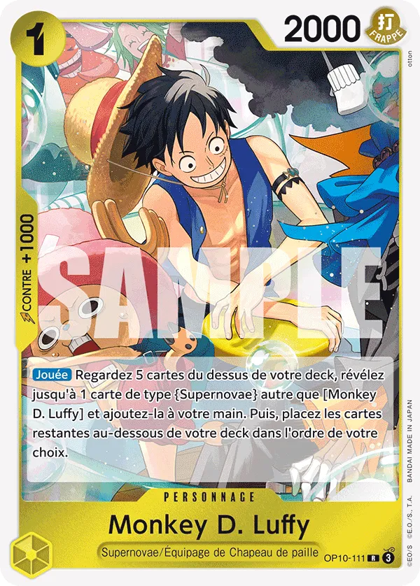 Carte One Piece Monkey D. Luffy V1 - FR OP10-111 R Sang Royal Neuf FR LorenZone