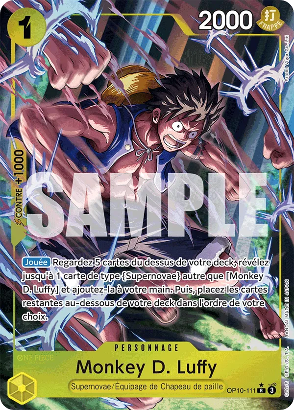 Carte One Piece Monkey D. Luffy V2 - FR OP10-111 R-P Sang Royal Neuf FR LorenZone