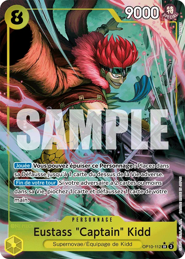 Carte One Piece Eustass Captain Kidd V2 - FR OP10-112 SR-P Sang Royal Neuf FR LorenZone