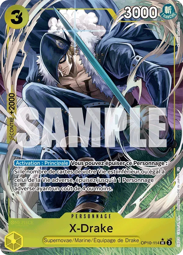 Carte One Piece X-Drake V3 - PRB02 - FR OP10-114 Peu Commune Parallèle The Best Vol.2 Neuf FR LorenZone