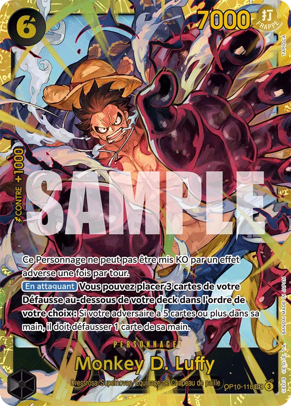 Carte One Piece Monkey D. Luffy V1 - FR OP10-118 SEC Sang Royal Neuf FR LorenZone