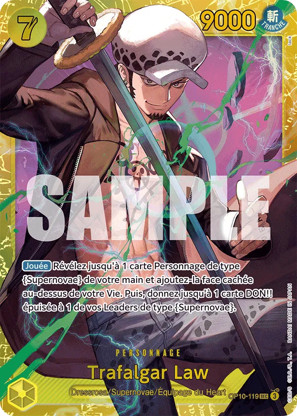 Carte One Piece Trafalgar Law V1 - FR OP10-119 SEC Sang Royal Neuf FR LorenZone