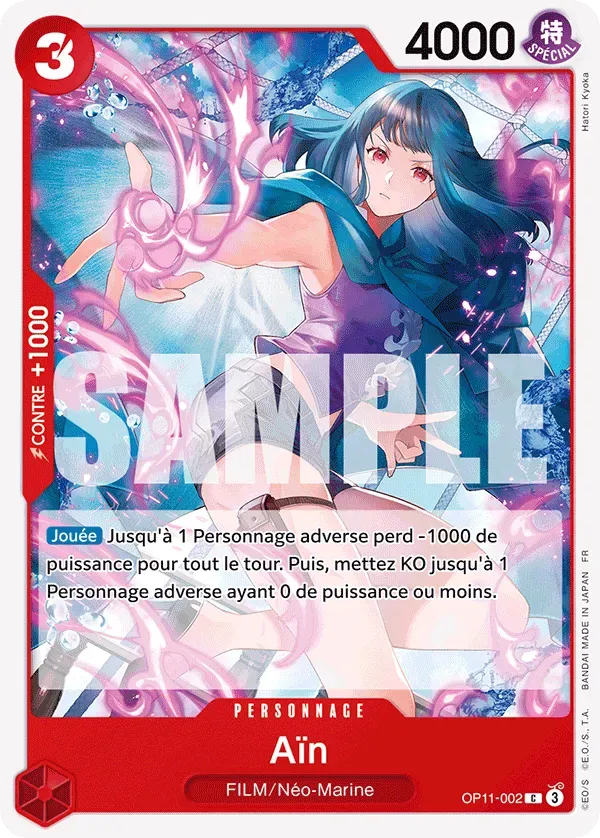 Carte One Piece Ain - FR OP11-002 CO Des Poings Vifs Comme l'Éclair Neuf FR LorenZone