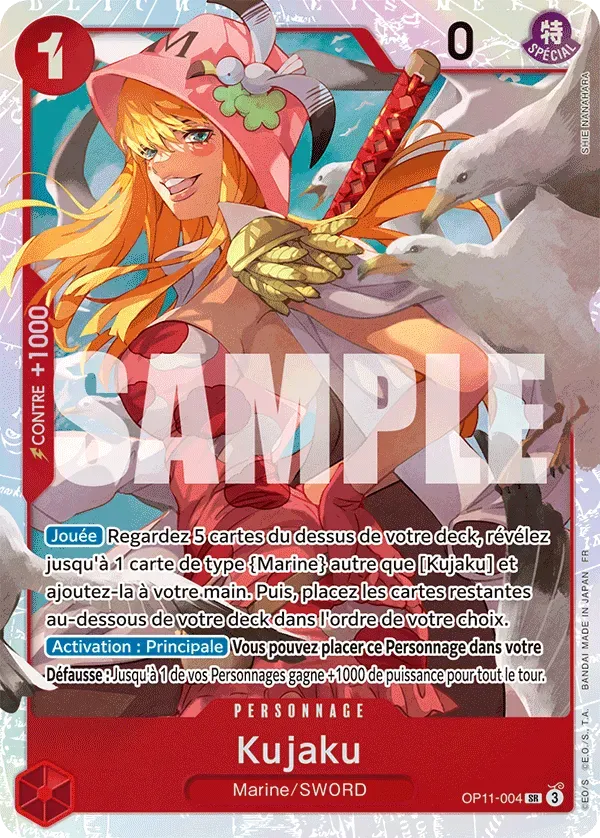 Carte One Piece Kujyaku V1 - FR OP11-004 SR Des Poings Vifs Comme l'Éclair Neuf FR LorenZone