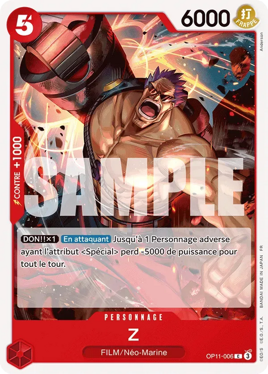 Carte One Piece Z - FR OP11-006 CO Des Poings Vifs Comme l'Éclair Neuf FR LorenZone