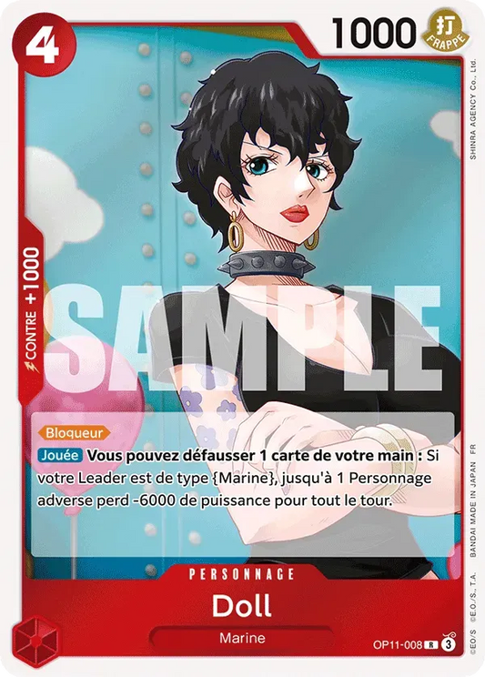 Carte One Piece Doll V1 - FR OP11-008 R Des Poings Vifs Comme l'Éclair Neuf FR LorenZone