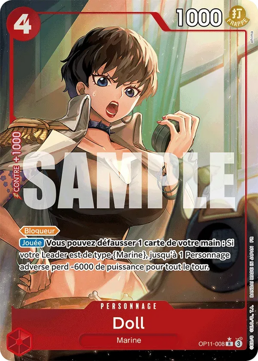 Carte One Piece Doll V2 - FR OP11-008 R-P Des Poings Vifs Comme l'Éclair Neuf FR LorenZone
