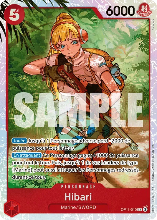 Carte One Piece Hibari V1 - FR OP11-010 SR Des Poings Vifs Comme l'Éclair Neuf FR LorenZone
