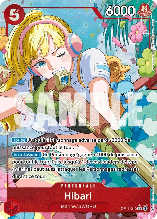Carte One Piece Hibari V2 - FR OP11-010 SR-P Des Poings Vifs Comme l'Éclair Neuf FR LorenZone