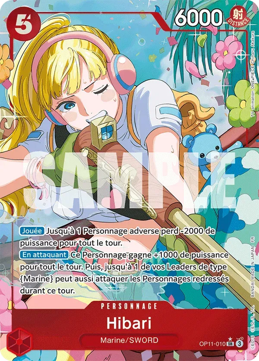 Carte One Piece Hibari V2 - FR OP11-010 SR-P Des Poings Vifs Comme l'Éclair Neuf FR LorenZone