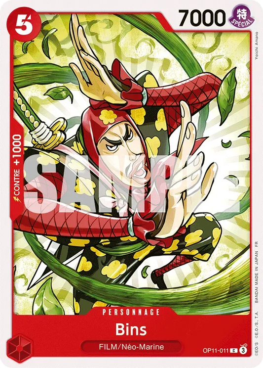 Carte One Piece Bins - FR OP11-011 CO Des Poings Vifs Comme l'Éclair Neuf FR LorenZone