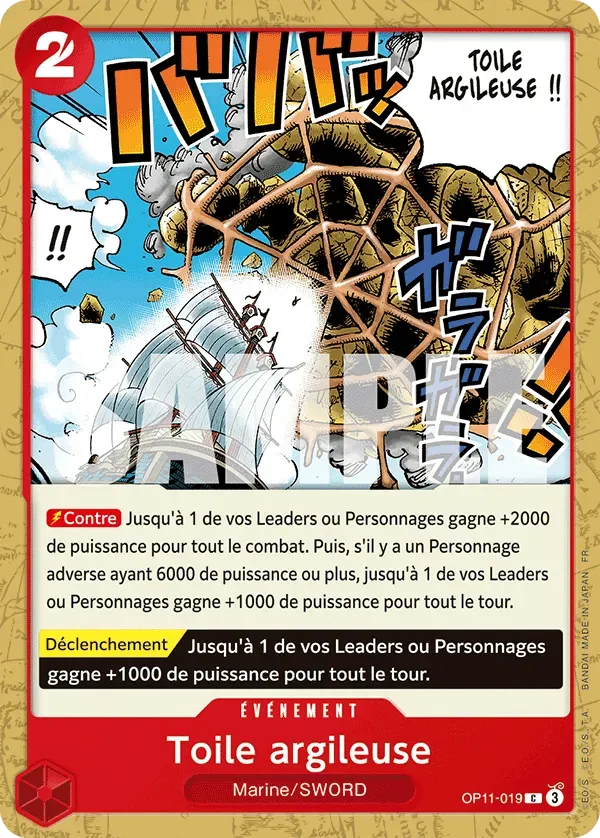 Carte One Piece Toile argileuse - FR OP11-019 CO Des Poings Vifs Comme l'Éclair Neuf FR LorenZone