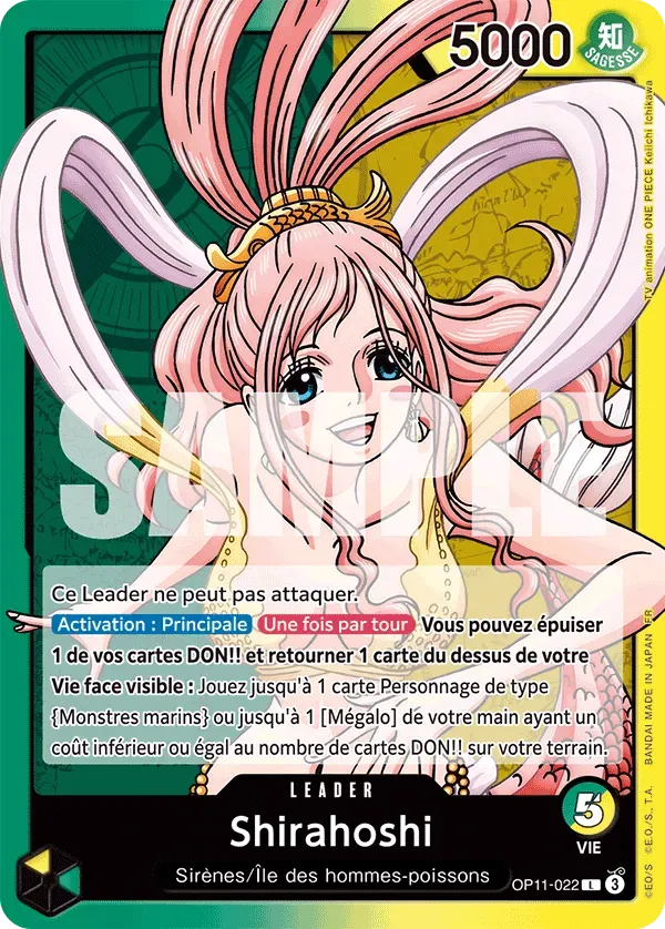 Carte One Piece Shirahoshi V1 - FR OP11-022 L Des Poings Vifs Comme l'Éclair Neuf FR LorenZone