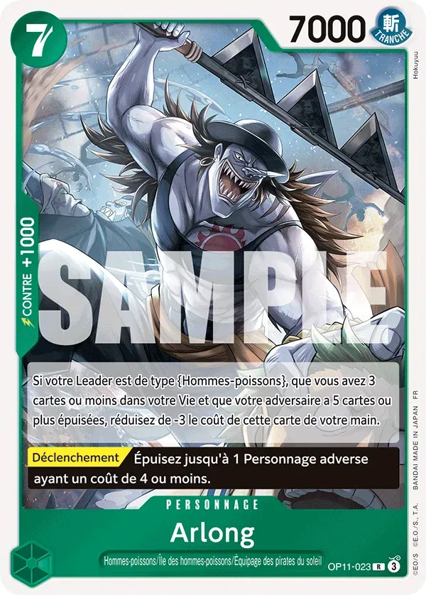 Carte One Piece Arlong V1 - FR OP11-023 R Des Poings Vifs Comme l'Éclair Neuf FR LorenZone