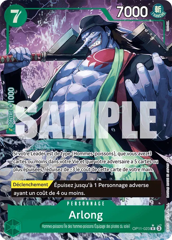 Carte One Piece Arlong V2 - FR OP11-023 CO Des Poings Vifs Comme l'Éclair Neuf FR LorenZone