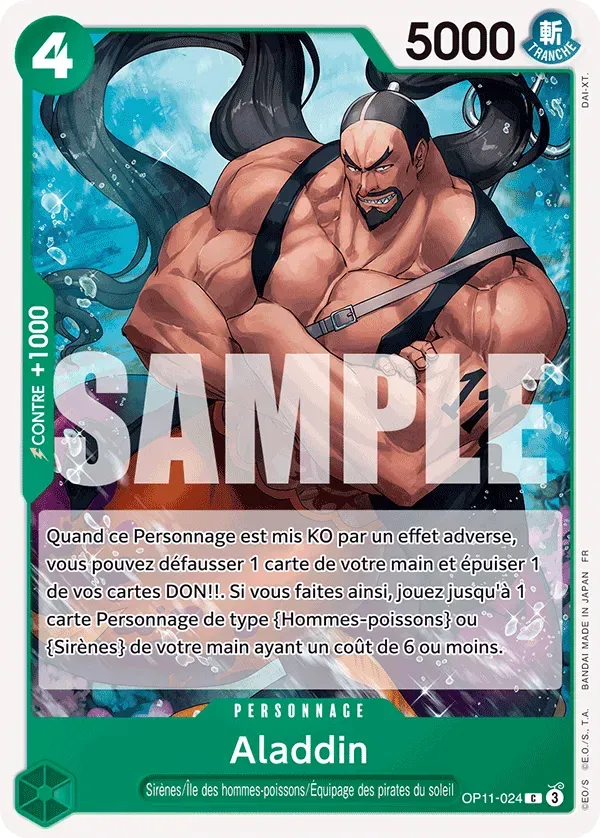 Carte One Piece Aladine - FR OP11-024 CO Des Poings Vifs Comme l'Éclair Neuf FR LorenZone