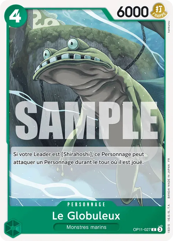 Carte One Piece Le Globuleux - FR OP11-027 CO Des Poings Vifs Comme l'Éclair Neuf FR LorenZone