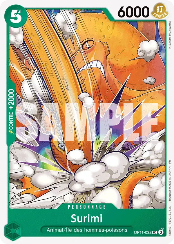 Carte One Piece Surimi - FR OP11-032 UC Des Poings Vifs Comme l'Éclair Neuf FR LorenZone