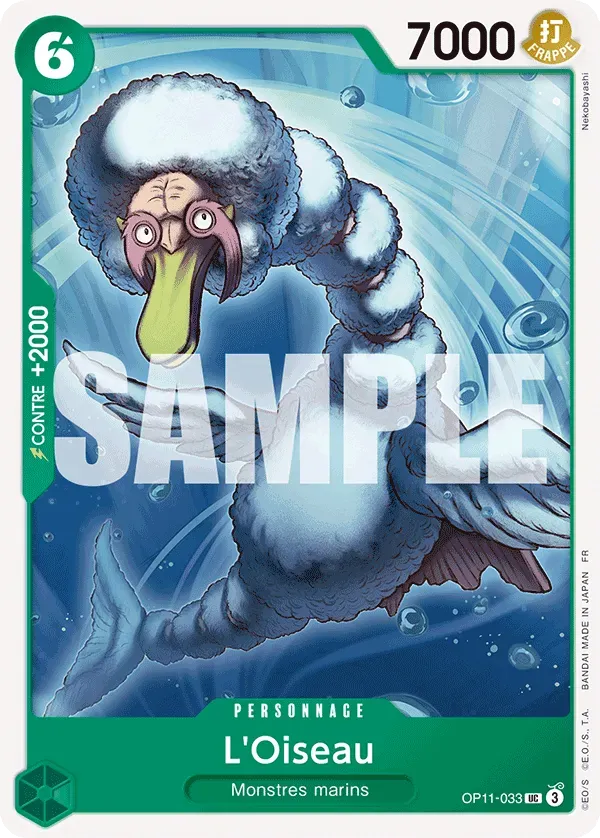 Carte One Piece L'Oiseau - FR OP11-033 UC Des Poings Vifs Comme l'Éclair Neuf FR LorenZone