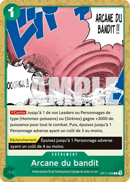 Carte One Piece Arcane du Bandit - FR OP11-039 CO Des Poings Vifs Comme l'Éclair Neuf FR LorenZone
