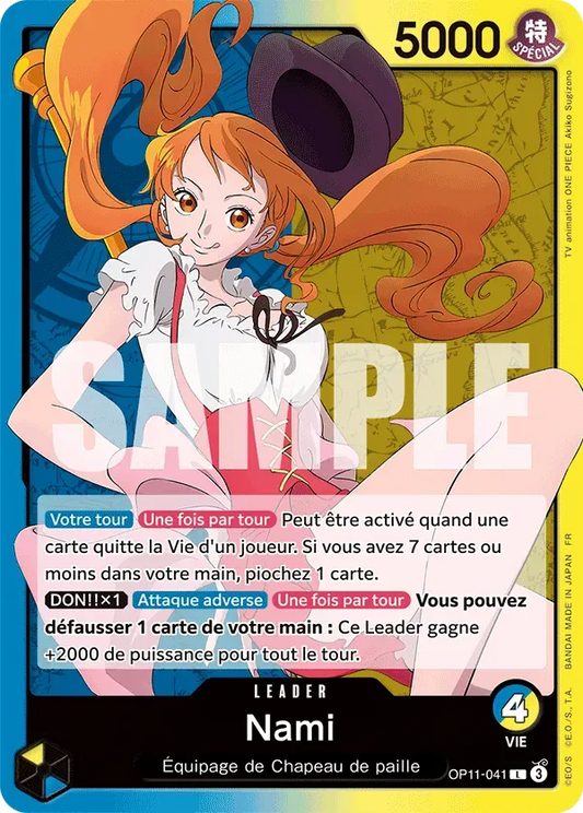 Carte One Piece Nami V1 - FR OP11-041 L Des Poings Vifs Comme l'Éclair Neuf FR LorenZone